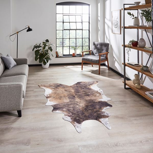 Faux Cow Print - Brown White